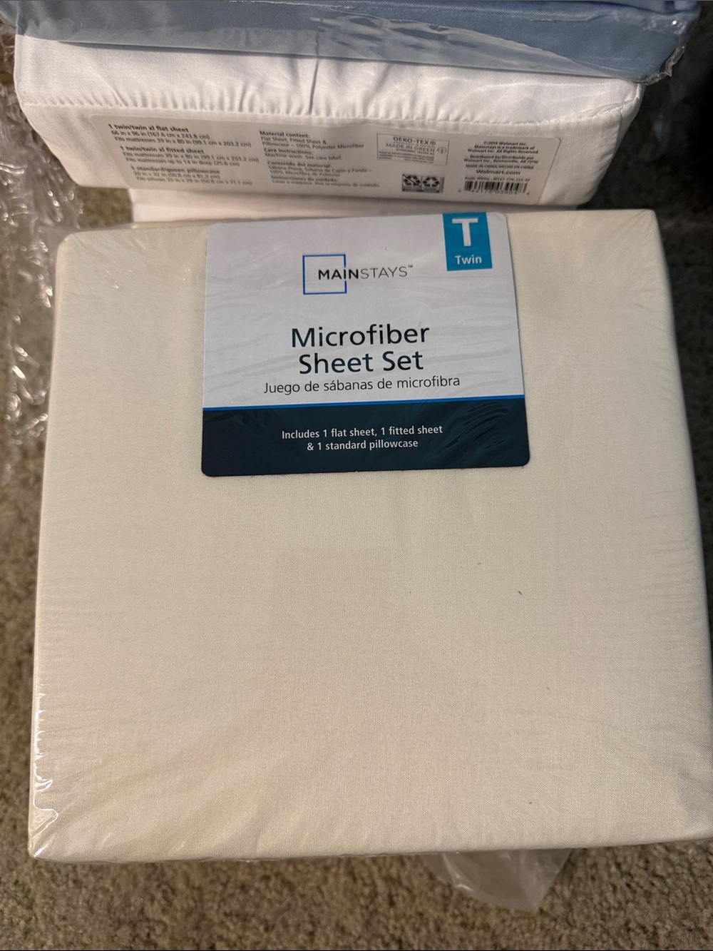 Mainstays Twin Microfiber Sheet Set - Ivory